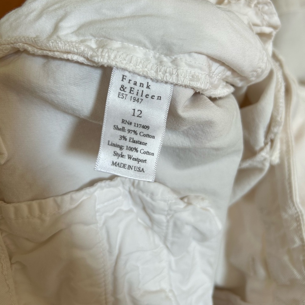 Frank & Eileen WESTPORT The Italian Wide-Leg Chino Size 12 - Picture 8 of 8